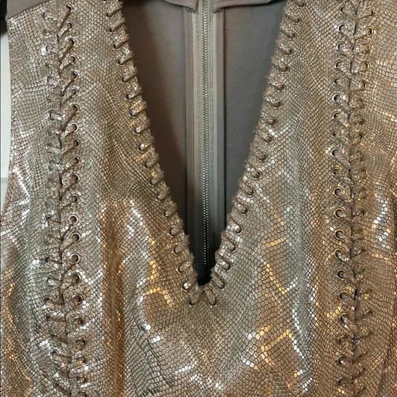 Tahari metallic snake embossed leather dress. BNWT - Picture 2 of 13